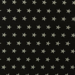 [30302] Baumwolljersey Sterne schwarz khaki