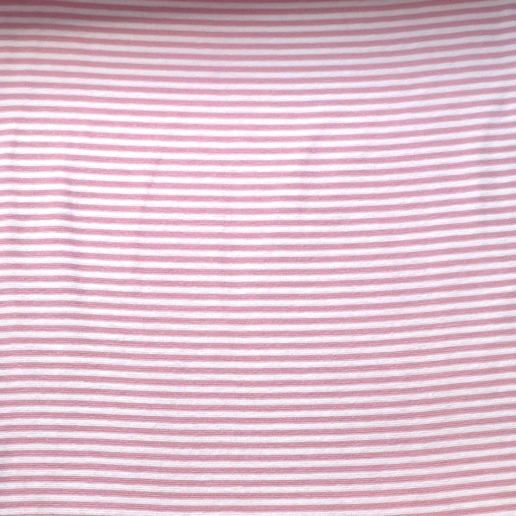 Bündchen Streifen 3mm weiss/rosa