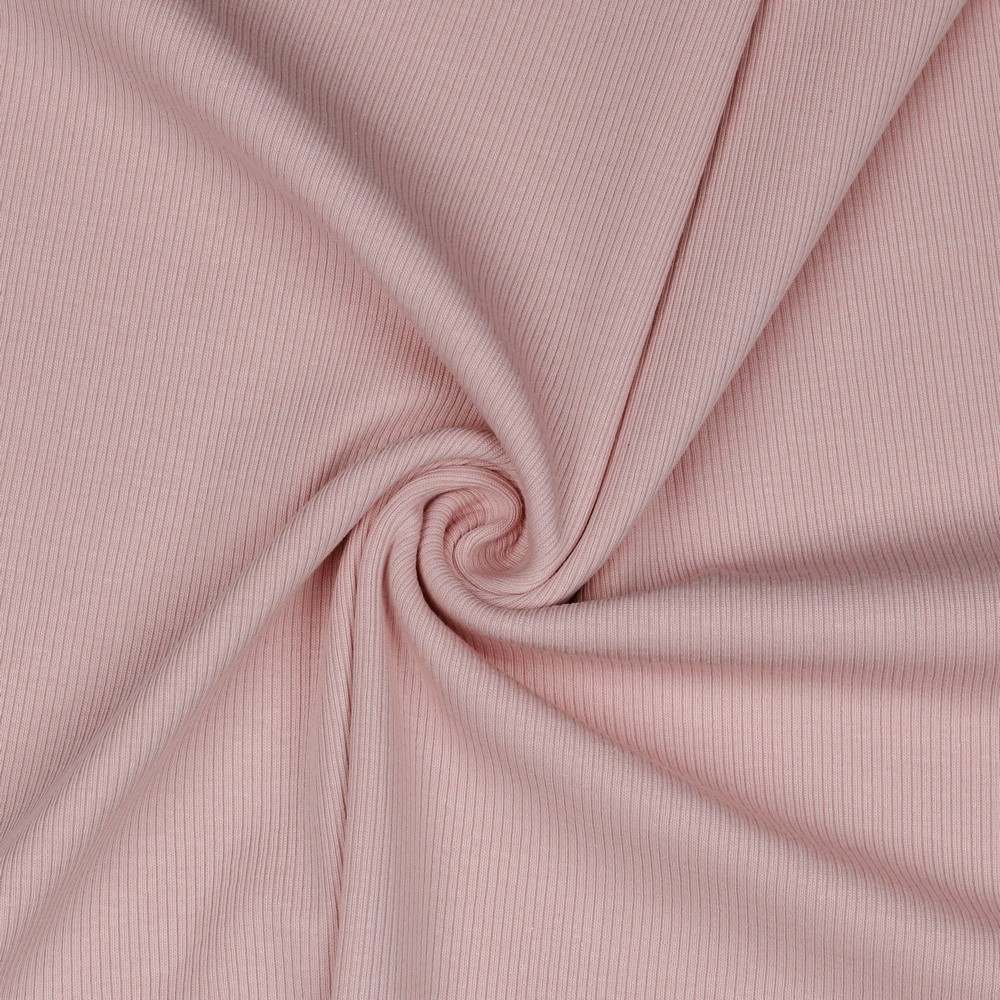 Stretch-Rib-Jersey uni rosa
