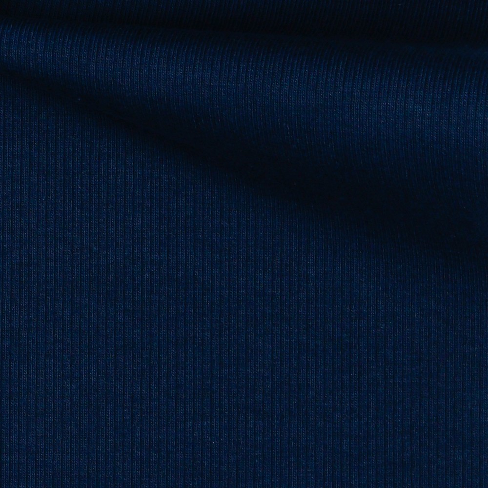 Stretch-Rib-Jersey uni marineblau