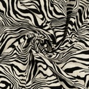 Leinen-Viskose Gewebe Zebra Natur Schwarz