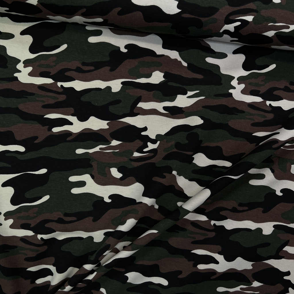 Buamwolljersey khaki beige camouflage