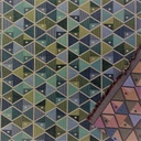 Gobelin-Gewebe Dreiecke (Fische) creme blau grün
