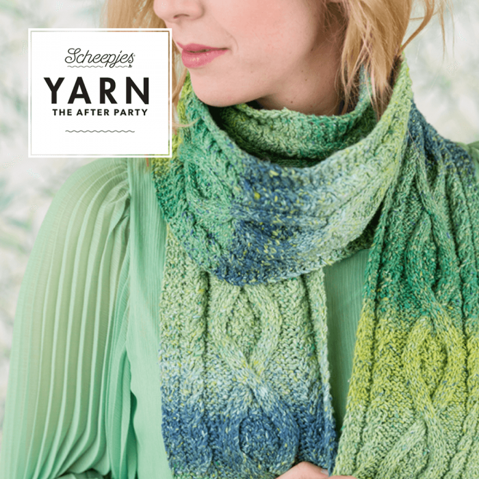 Yarn The After Party #12 - Mossy Cabled Scarf