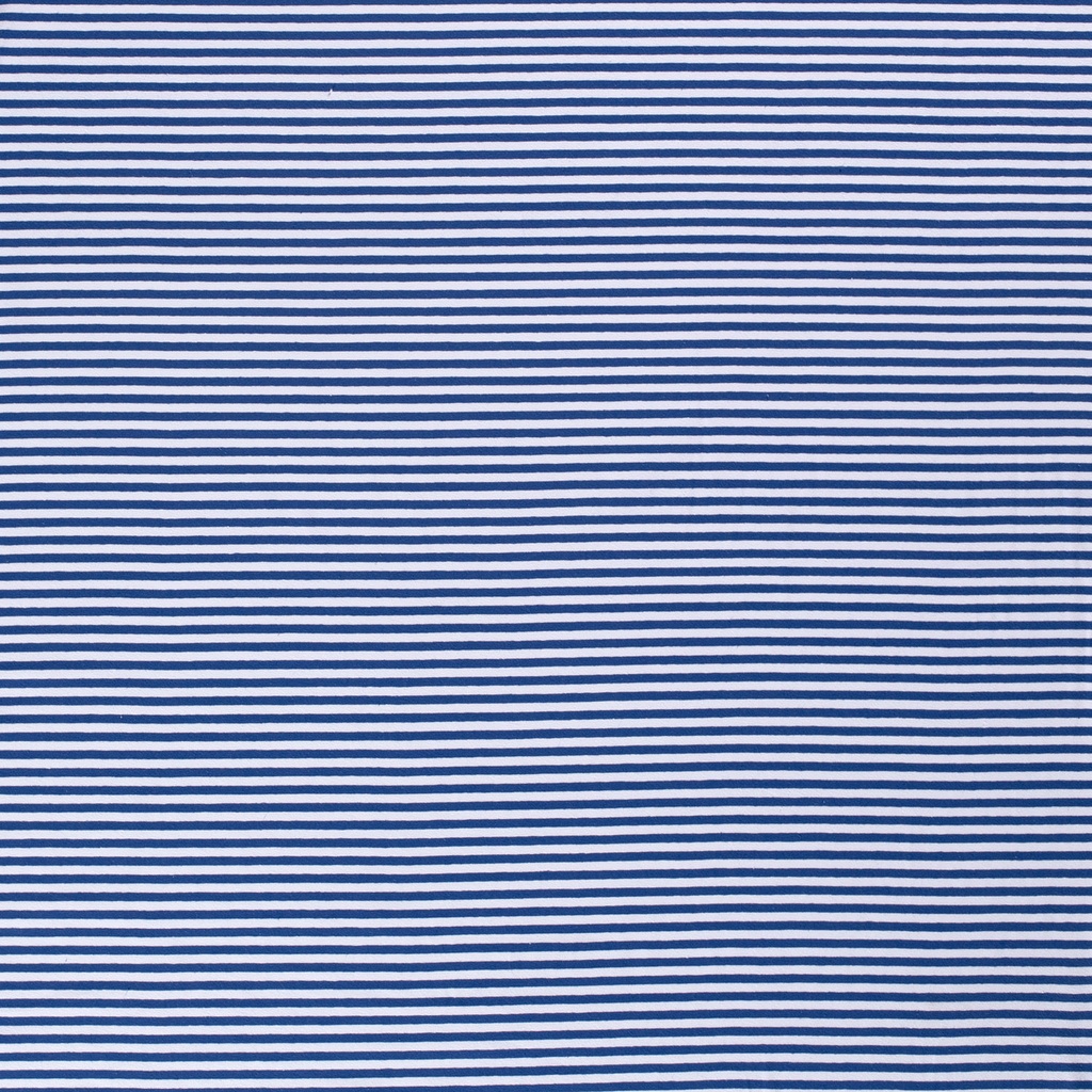 Baumwolljersey Streifen 0,5 cm Blau Weiß