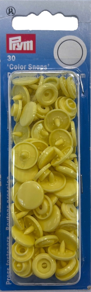 Prym 30 Stück &quot;Color Snaps&quot; Nähfrei-Druckknöpfe rund 12,4mm banane