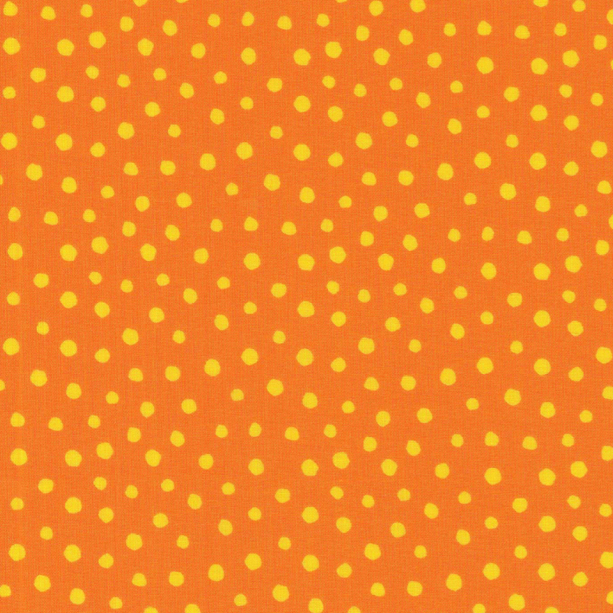Westfalenstoffe Junge Linie große Punkte orange gelb