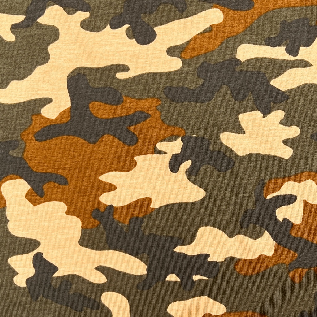 Baumwolljersey khaki Camouflage