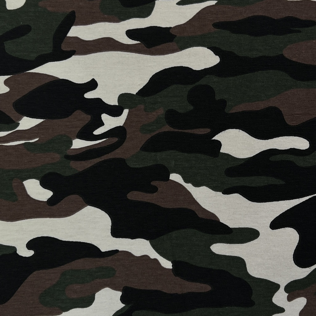Baumwolljersey khaki beige camouflage