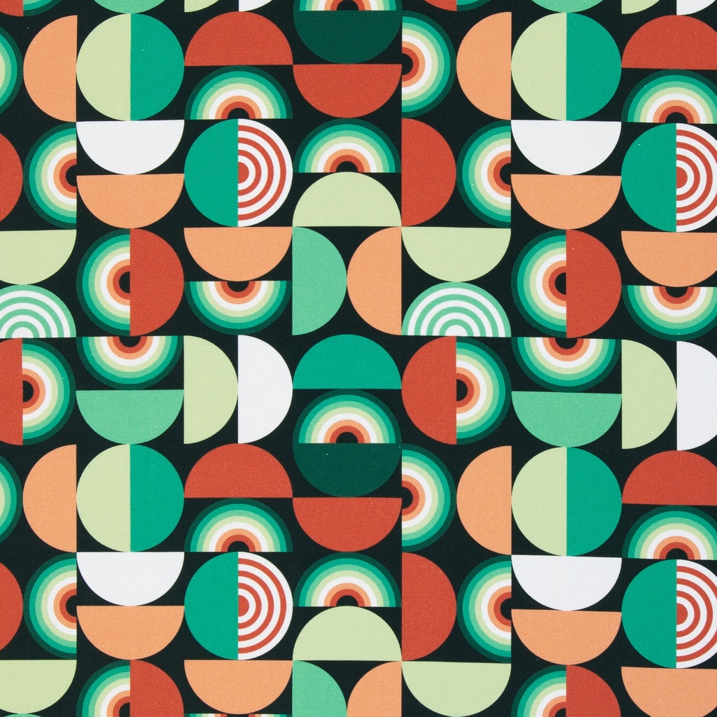Fester Baumwollstoff by lycklig Geometric Pattern Grün