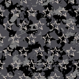 [43021] Sweat soft dünn unreg. Streifen schwarz grau Sterne und Camouflage
