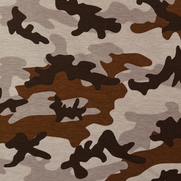 [41037] Baumwolljersey beige braun Camouflage