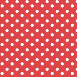 [44592] Tischdeckenstoff abwischbar Rot Polkadots