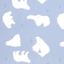 [45306] Gewebe Poplin Eisbären dunkles Hellblau