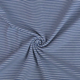 [45487] Baumwolljersey MiniStreifen 0,2 cm Grau Blau