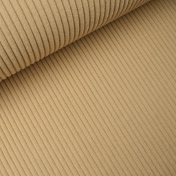 [45543] Cord-Jersey breite Rippen uni Sandbeige
